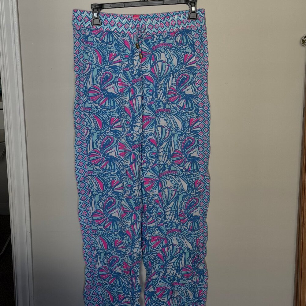 Lilly Pulitzer for Target Blue & Pink Wide Leg Pants